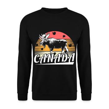 Canada Elk Nation - Unisex Sweatshirt - black - Front - Alina (178cm) & Michal (187cm)