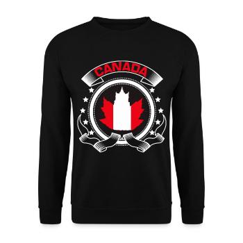 Canada Canadian Flag Gift Idea - Unisex Sweatshirt - black - Front - Alina (178cm) & Michal (187cm)
