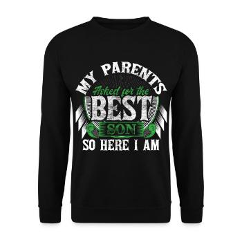 Best son sons - Unisex Sweatshirt - black - Front - Alina (178cm) & Michal (187cm)