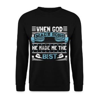 Bester Sohn Vater Geschenk - Unisex Pullover - Schwarz - Vorne - Alina (178cm) & Michal (187cm)