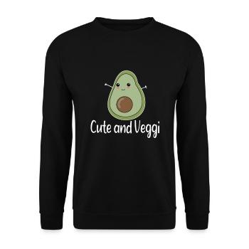 Avocat mignon et végétarien - Sweat-shirt Unisexe - noir - Devant - Alina (178cm) & Michal (187cm)