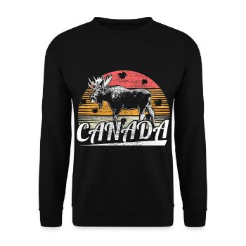 Canada Snow Nation Gift - Unisex Sweatshirt - black - Front - Alina (178cm) & Michal (187cm)