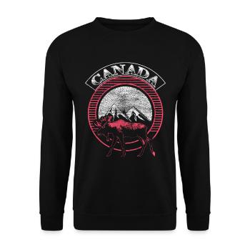 Canada Maple Origin Gift - Unisex Sweatshirt - black - Front - Alina (178cm) & Michal (187cm)