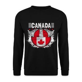 Feuille d’érable du Canada - Sweat-shirt Unisexe - noir - Devant - Alina (178cm) & Michal (187cm)