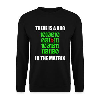 There is a bug in matrix ladybug pun, binary - Unisex Sweatshirt - black - Front - Alina (178cm) & Michal (187cm)