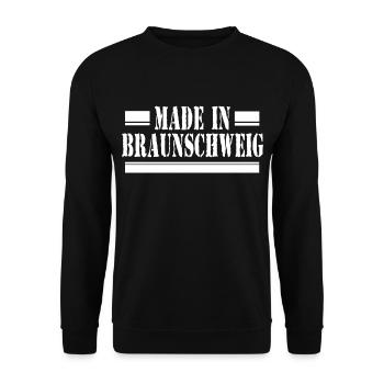 Made in Braunschweig - Unisex Pullover - Schwarz - Vorne - Alina (178cm) & Michal (187cm)
