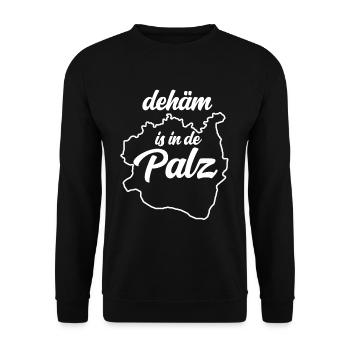 Dehäm is in de Palz - Unisex Pullover - Schwarz - Vorne - Alina (178cm) & Michal (187cm)