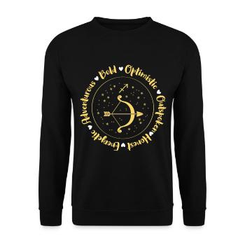 Sternzeichen Aberglaube Geburtsmonat - Unisex Pullover - Schwarz - Vorne - Alina (178cm) & Michal (187cm)