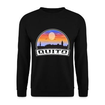 Quito Equador Skyline Vintage Sunset Travel Souven - Unisex Pullover - Schwarz - Vorne - Alina (178cm) & Michal (187cm)