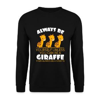 Tall Long-necked Animals Spots Collection Always - Unisex Sweatshirt - black - Front - Alina (178cm) & Michal (187cm)