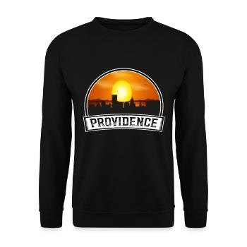 Providence Rhode Island États-Unis Skyline Vintage Coucher de soleil - Sweat-shirt Unisexe - noir - Devant - Alina (178cm) & Michal (187cm)
