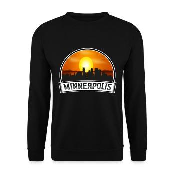Minneapolis Minnesota Usa Skyline Vintage Sunset T - Unisex Sweatshirt - black - Front - Alina (178cm) & Michal (187cm)