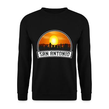 San Antonio Texas Usa Skyline Vintage Sunset Trave - Unisex Sweatshirt - black - Front - Alina (178cm) & Michal (187cm)