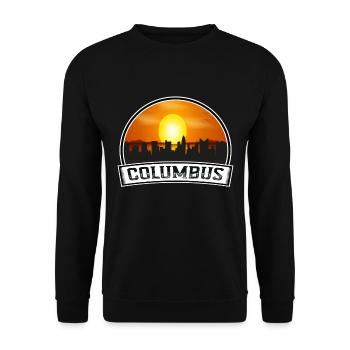 Columbus Ohio Usa Skyline Vintage Sunset Travel So - Unisex Pullover - Schwarz - Vorne - Alina (178cm) & Michal (187cm)