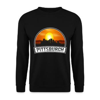 Pittsburgh Pennsylvania Usa Skyline Vintage Sunset - Unisex Sweatshirt - black - Front - Alina (178cm) & Michal (187cm)