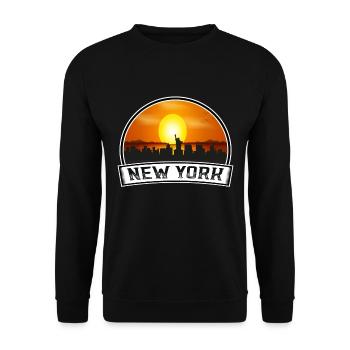 New York New York Usa Skyline Vintage Sunset Trave - Unisex Sweatshirt - black - Front - Alina (178cm) & Michal (187cm)