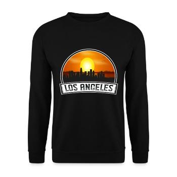 Los Angeles Californie États-Unis Skyline Vintage Coucher de soleil - Sweat-shirt Unisexe - noir - Devant - Alina (178cm) & Michal (187cm)