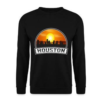 Houston Texas États-Unis Skyline Vintage Sunset Travel So - Sweat-shirt Unisexe - noir - Devant - Alina (178cm) & Michal (187cm)