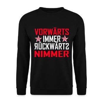 vorwärts immer - Unisex Pullover - Schwarz - Vorne - Alina (178cm) & Michal (187cm)