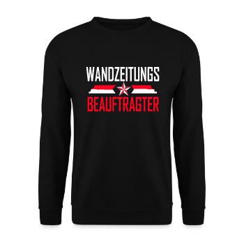 wandzeitungsbeauftragter - Unisex Pullover - Schwarz - Vorne - Alina (178cm) & Michal (187cm)