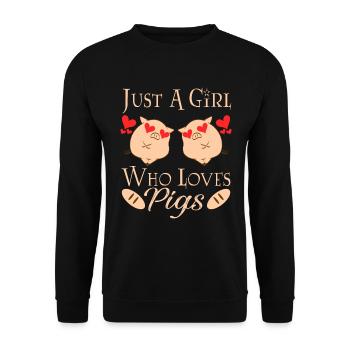 Coeur rose cochon fermier Oink ferme grange Oink - Sweat-shirt Unisexe - noir - Devant - Alina (178cm) & Michal (187cm)