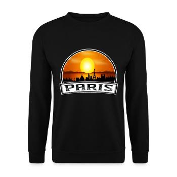 Paris France Skyline Vintage Sunset Travel Souveni - Sweat-shirt Unisexe - noir - Devant - Alina (178cm) & Michal (187cm)