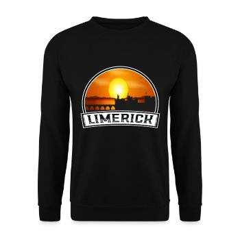 Limerick Irlande Skyline Vintage Sunset Travel Sou - Sweat-shirt Unisexe - noir - Devant - Alina (178cm) & Michal (187cm)