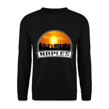 Naples Italy Skyline Vintage Sunset Travel Souveni - Unisex Sweatshirt - black - Front - Alina (178cm) & Michal (187cm)