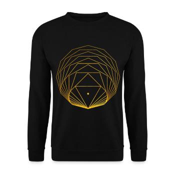 Polygones réagulaires Géométrie sacrée Or - Sweat-shirt Unisexe - noir - Devant - Alina (178cm) & Michal (187cm)