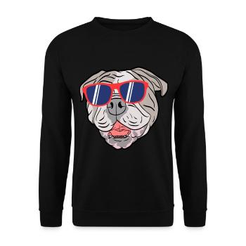 Lunettes de soleil mignon adorable chien pour les - Sweat-shirt Unisexe - noir - Devant - Alina (178cm) & Michal (187cm)