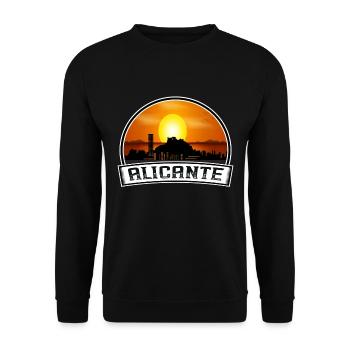Alicante Espagne Skyline Vintage Sunset Travel Souve - Sweat-shirt Unisexe - noir - Devant - Alina (178cm) & Michal (187cm)