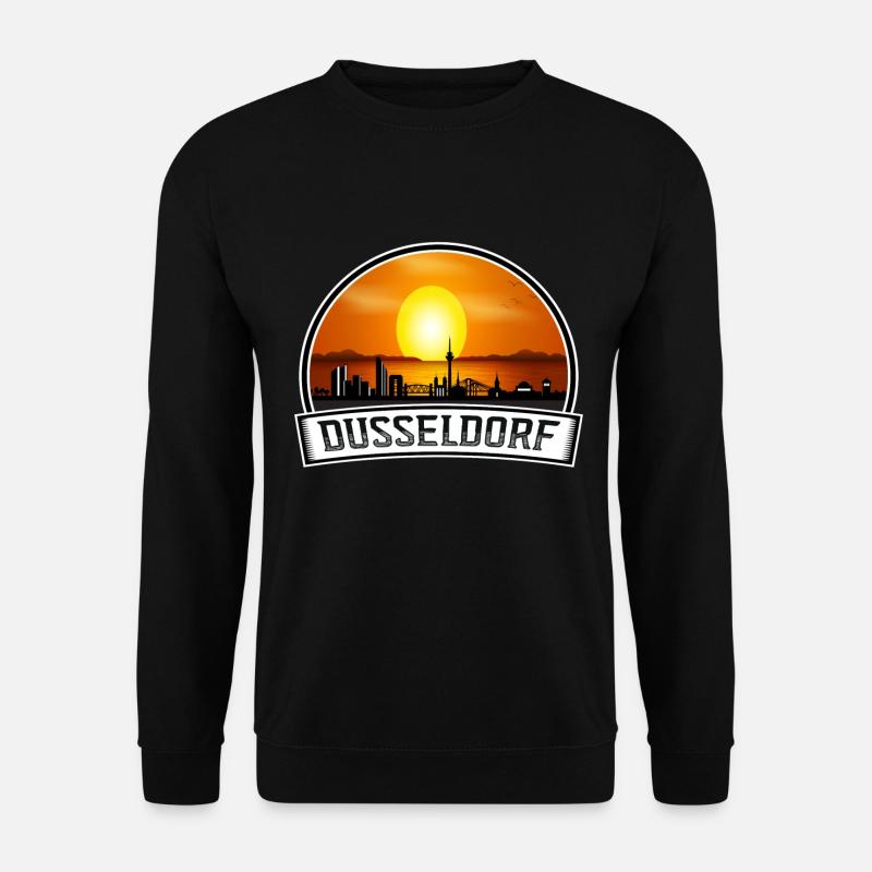 Düsseldorf Deutschland Skyline Vintage Sunset Travel S - Unisex Pullover - Schwarz