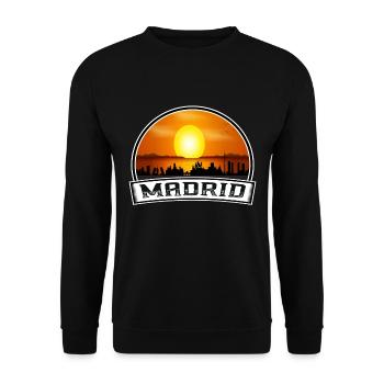 Madrid Espagne Skyline Vintage Sunset Travel Souveni - Sweat-shirt Unisexe - noir - Devant - Alina (178cm) & Michal (187cm)