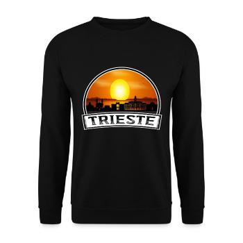 Trieste Italie Skyline Vintage Sunset Travel Souven - Sweat-shirt Unisexe - noir - Devant - Alina (178cm) & Michal (187cm)