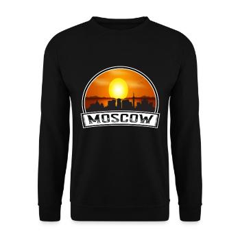 Moscou Russie Skyline Vintage Sunset Travel Souven - Sweat-shirt Unisexe - noir - Devant - Alina (178cm) & Michal (187cm)