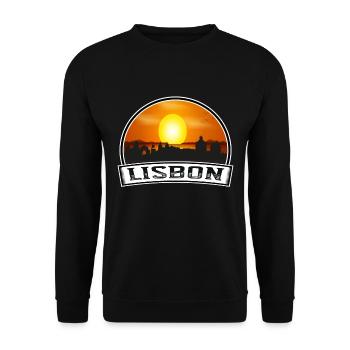 Lisbonne Portugal Skyline Vintage Sunset Travel Souv - Sweat-shirt Unisexe - noir - Devant - Alina (178cm) & Michal (187cm)