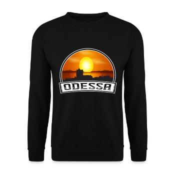 Odessa Ukraine Skyline Vintage Sunset Travel Souve - Unisex Sweatshirt - black - Front - Alina (178cm) & Michal (187cm)