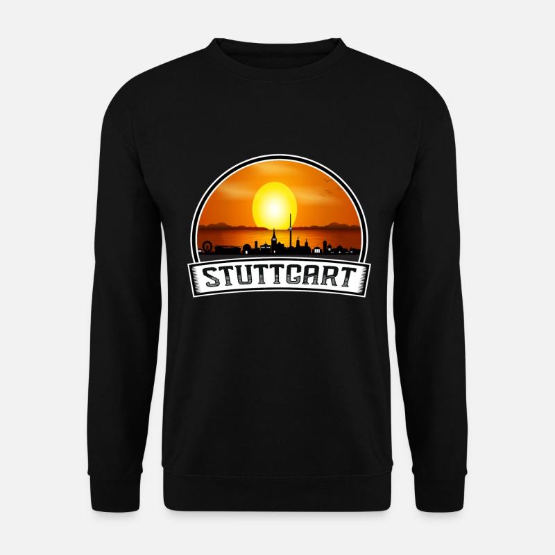 Stuttgart Deutschland Skyline Vintage Sunset Travel So - Unisex Pullover - Schwarz