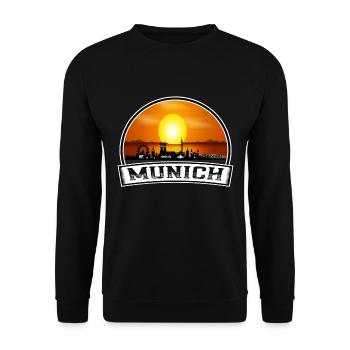 Munich Allemagne Skyline Vintage Sunset Travel Souve - Sweat-shirt Unisexe - noir - Devant - Alina (178cm) & Michal (187cm)