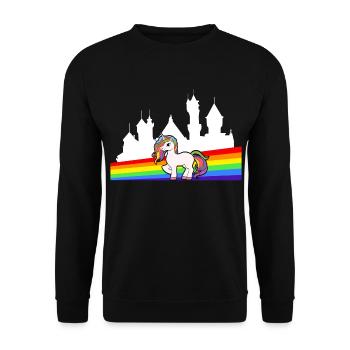 Fairy Tale Magic Colorful Myth Collection Unicorn - Unisex Sweatshirt - black - Front - Alina (178cm) & Michal (187cm)
