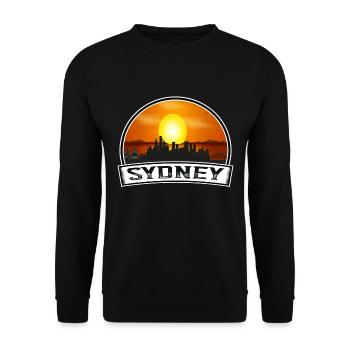 Sydney Australien Skyline Vintage Sonnenuntergang Reise Sou - Unisex Pullover - Schwarz - Vorne - Alina (178cm) & Michal (187cm)