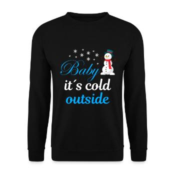 Baby its cold outside - Unisex Pullover - Schwarz - Vorne - Alina (178cm) & Michal (187cm)