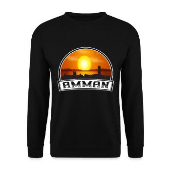 Amman Jordanie Skyline Vintage Sunset Travel Souveni - Sweat-shirt Unisexe - noir - Devant - Alina (178cm) & Michal (187cm)