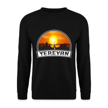 Erevan Arménie Skyline Vintage Sunset Travel Souv - Sweat-shirt Unisexe - noir - Devant - Alina (178cm) & Michal (187cm)