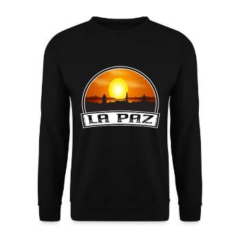 La Paz Bolivia Skyline Vintage Sunset Travel Souve - Sweat-shirt Unisexe - noir - Devant - Alina (178cm) & Michal (187cm)