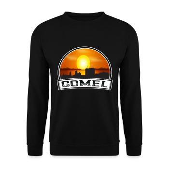 Gomel Belarus Skyline Vintage Sunset Travel Souven - Unisex Sweatshirt - black - Front - Alina (178cm) & Michal (187cm)