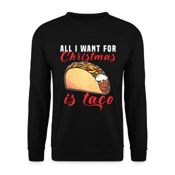 Tout ce que je veux pour Noël, c’est des tacos - Sweat-shirt Unisexe - noir - Devant - Alina (178cm) & Michal (187cm)