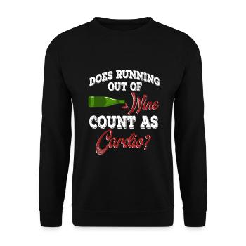 Zählt das Ausgehen von Wein als Cardio-T-Shirt - Unisex Pullover - Schwarz - Vorne - Alina (178cm) & Michal (187cm)