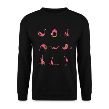 Pink Flock Flamingo Feminine Ballet Tee For Gym - Unisex Sweatshirt - black - Front - Alina (178cm) & Michal (187cm)