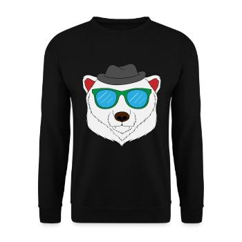 Perfect Gift For Polar Bear Fan T-shirt Design - Unisex Sweatshirt - black - Front - Alina (178cm) & Michal (187cm)